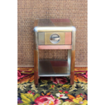 Old Small Metal Bedside Table