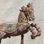 Hand Carved Teak Wood Rear Up Horse Sculpture Home Decorative Garden Decor - Image 10