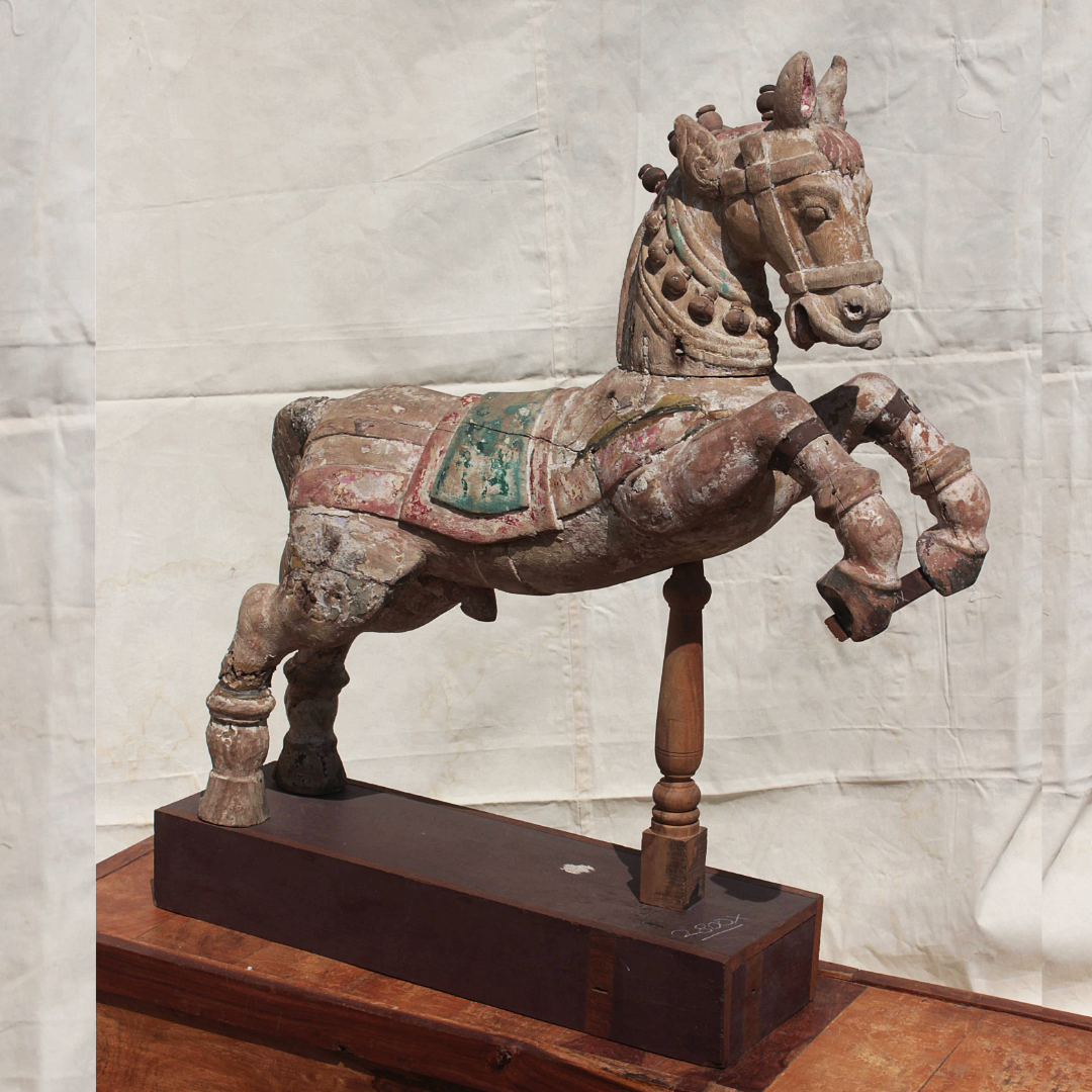 Untitled-3-1.png Hand Carved Teak Wood Rear Up Horse Sculpture Home Decorative Garden Decor - Image 1