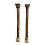 Old Wooden Pillar Set of 2