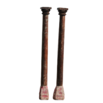 9.5 Feet Large Teak Wood Vintage Pillars, Old Carved Columns