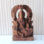 12" Goddess Lakshmi wooden sculpture