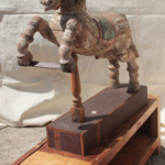 Hand Carved Teak Wood Rear Up Horse Sculpture Home Decorative Garden Decor - Image 6