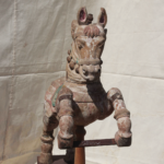 Hand Carved Teak Wood Rear Up Horse Sculpture Home Decorative Garden Decor - Image 3