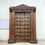 Traditional Hand Carved Wooden Vintage Door – Antique Finish | Rustic Architectural Salvage