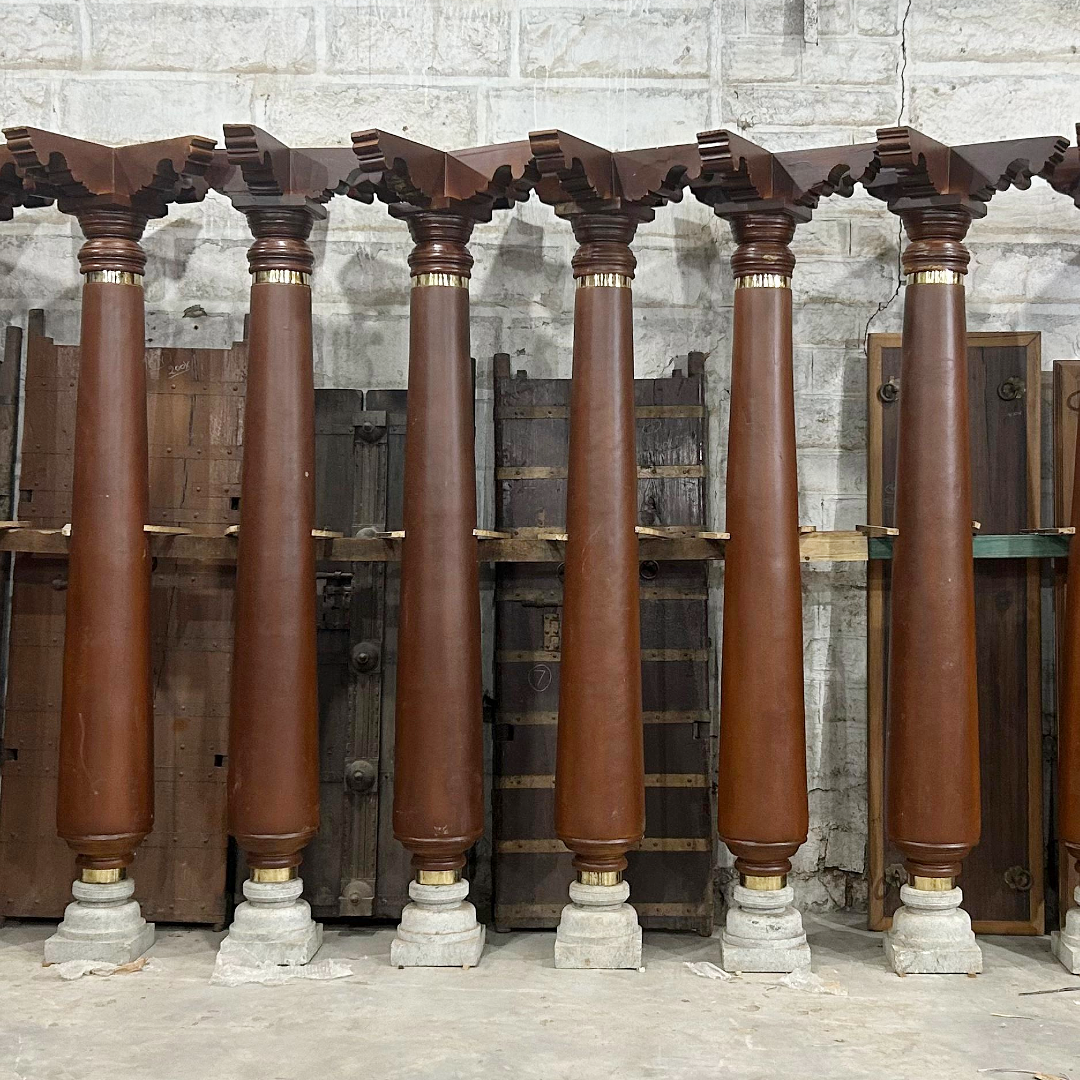 Untitled-4-1.png Chettinad Pillars (Columns), Newly Made 8 Feet Long South Indian Style Pillar - Image 1