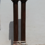 7.4 feet Teak Wood Antique Columns | Pair of Indian Pillars (Joined Pillar) – Your Home Furniture Store