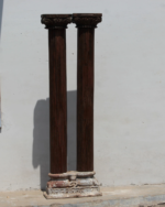 7.4 feet Teak Wood Antique Columns | Pair of Indian Pillars (Joined Pillar) – Your Home Furniture Store