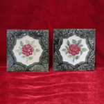 Vintage Floral Ceramic Tiles (Set of 2) – Wall Art or Floor Accent Pieces