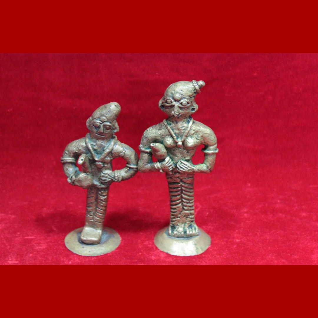 Untitled-53.png Brass Statue Figure 2 Pc Old Vintage Antique Home Decor Collectible - Image 1
