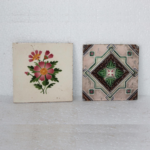 Set of 2 Vintage Ceramic Tiles – Antique Home & Garden Decor, Rare Collectibles