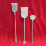 Vintage Brass Serving Spoon Set (3 Pc) – Antique Kitchen Utensils, Rustic Cookware