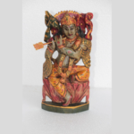 NEW WOODEN LORD KRISHNA FIGURE ANTIQUE STYLE HOME DECORATIVE COLLECTIBLE
