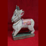 Nandi Figure Wooden Carved Old Vintage Indian Home Decor Collectible