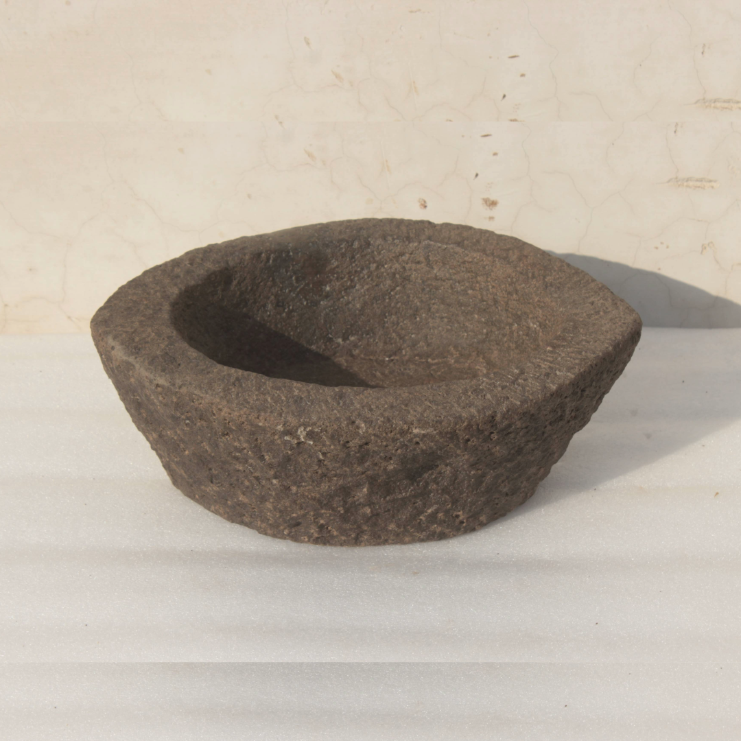 Untitled-73-2.png Antique Stone Collectible - Stone Mortar (Kharal) - Image 1
