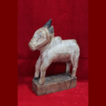 Wooden Nandi Figure Old Vintage Indian Carved Home Decor Collectible