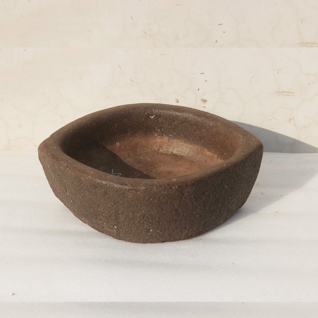 Untitled-75-2.png Aged Carved Stone Kharal Mortar, Stone Kundi, Home Decor - Image 1