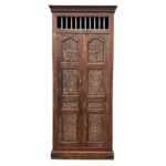 Wooden Almirah | Old Carved Door Cabinet