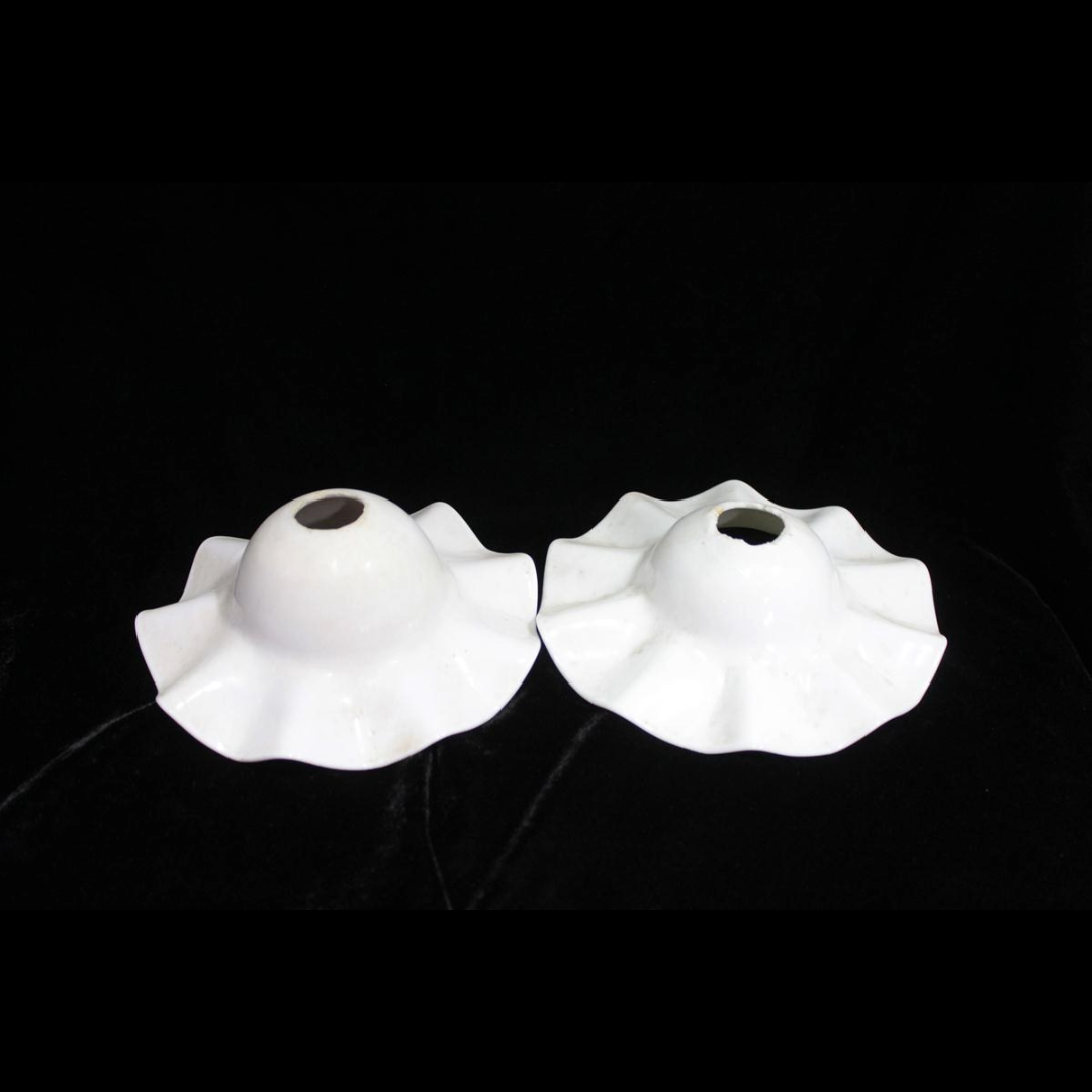 Untitled-89.png 2 Pc Lamp Shade White Glass Vintage Home Decor Antique - Image 1