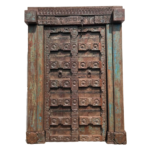 Haveli Door with Detailed Carving and Distress Color Finish