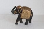 Wooden Elephant Statue with Brass Hand Work - Image 3