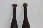 Set of 2 Vintage Indian Wooden Washing Bats – Hand Carved Textile Tools / Cloth Beaters - Image 2