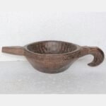 Vintage Indian Wooden Pot | Hand-Carved Antique Vessel | Rare Rustic Home Decor