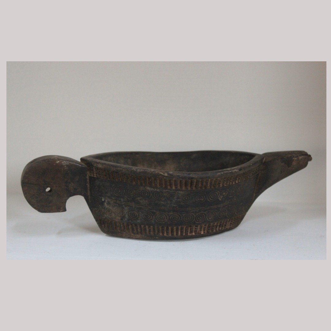 WhatsApp-Image-2025-09-01-at-13.44.09-1.jpeg Vintage Tribal Wooden Bowl – Hand Carved Kharal Pot / Holy Water Vessel - Image 1