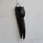 2.7 feet Wooden Bird Mask with Open Beak- Wall Decor Art - Image 3