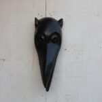 1.8 feet Wooden Bird Mask with Open Beak- Wall Decor Art - Image 2