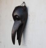 1.8 feet Wooden Bird Mask with Open Beak- Wall Decor Art
