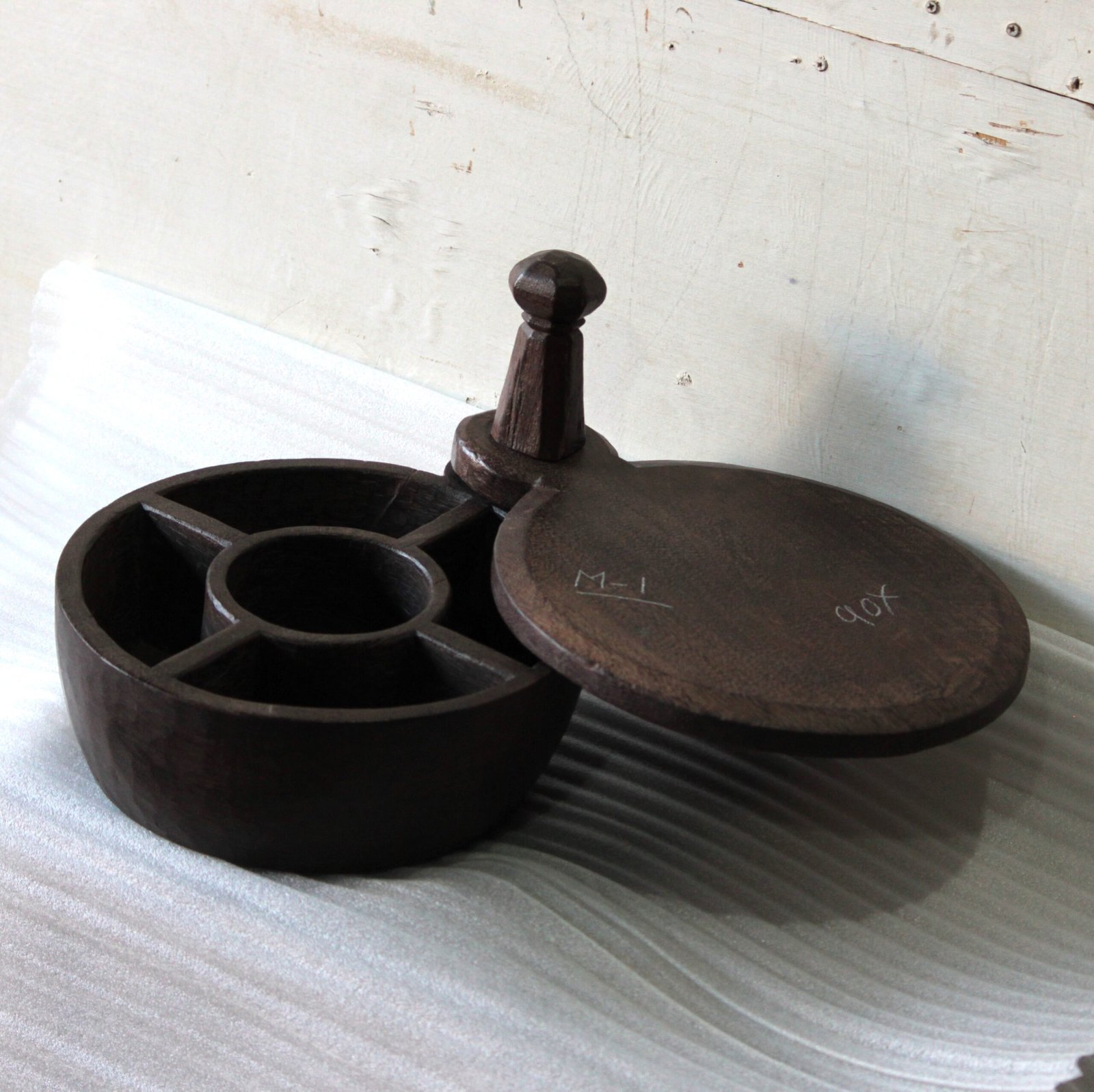 m-1-5-1-scaled-1.jpg 15 Inch large Vintage Antique Wood Spice Box | Decorative Collectible - Image 1