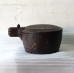 Antique Wooden Indian Spice Box with Swivel Lid - Origin India 19th century