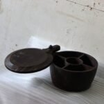 Antique Wooden Indian Spice Box with Swivel Lid - Origin India 19th century - Image 4