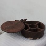 Vintage Wooden Spice Box, Wooden Compartent Box - Image 2