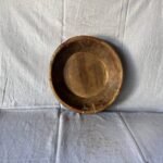 Antique Wooden Round Dough Kneading Bowl Parat Original Old Handmade