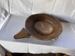 Antique Wooden Round Dough Kneading Bowl Parat Original Old Handmade