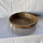 Antique Wooden Round Dough Kneading Bowl Parat Original Old Handmade