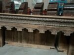 Wooden Carved Console Table | Distrssed Rustic Farmhouse Entryway Hall Table - Image 4