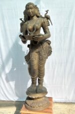 5.2 feet Divine Deepa Lakshmi Brass Sculpture - Image 2