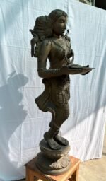 5.2 feet Divine Deepa Lakshmi Brass Sculpture - Image 5