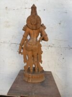 2.4 Ft Teak Wood Standing Uma (Parvati) Sculpture – Divine Tribhanga Masterpiece Holding Lotus for Grace, Harmony & Prosperity - Image 4