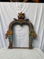 3 feet Yali Engraved Wooden Jharokha | Bold Heritage & Positive Energy Wall Décor - Image 4