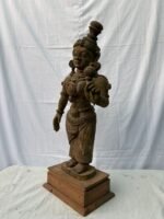 Divine 2.3 Feet Antique Meenakshi Amman Temple Sculpture - Image 5
