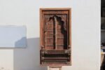 5.3 Ft Teak Wood Antique Jharokha Window – Hand-Carved Vintage Wooden Wall Décor