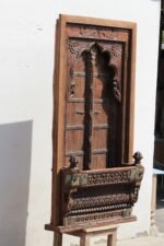5.3 Ft Teak Wood Antique Jharokha Window – Hand-Carved Vintage Wooden Wall Décor - Image 5