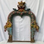 3 feet Yali Engraved Wooden Jharokha | Bold Heritage & Positive Energy Wall Décor