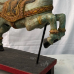 1.8 Ft Hand Carved Teak Wood Jumping Horse Figurine – Majestic Luxury Home Décor - Image 3