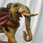 1.5 Ft Large Hand-Carved Wooden Elephant Figure – Decorative Wooden Statue - Image 3
