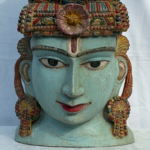 Lord Vishnu Head Sculpture | 1.6 feet Wooden Deity Carving - Image 3